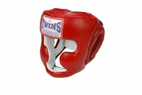 Шлем боксерский TWINS (кожа) (красный) размер XL HGL-6